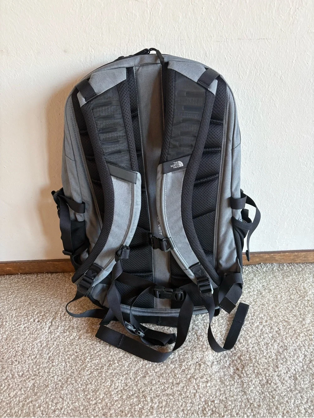 The North Face Gray and Black Everyday Backpack with Front Bungee